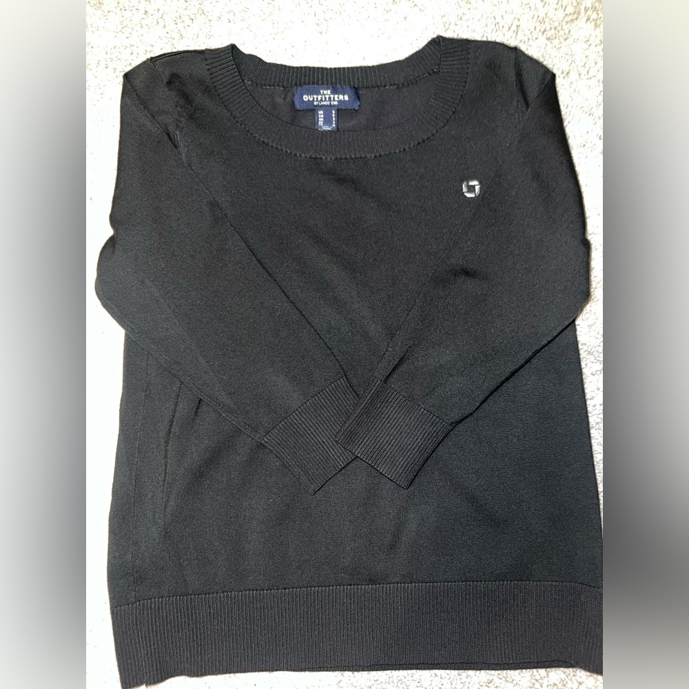 Lands' End Black Crew Neck Sweater